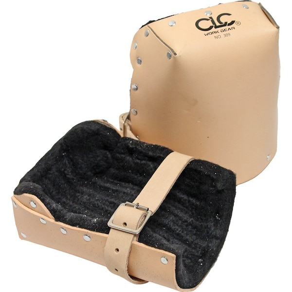 Leather Knee Pads, Felt Lining, Adj Leather Straps PR